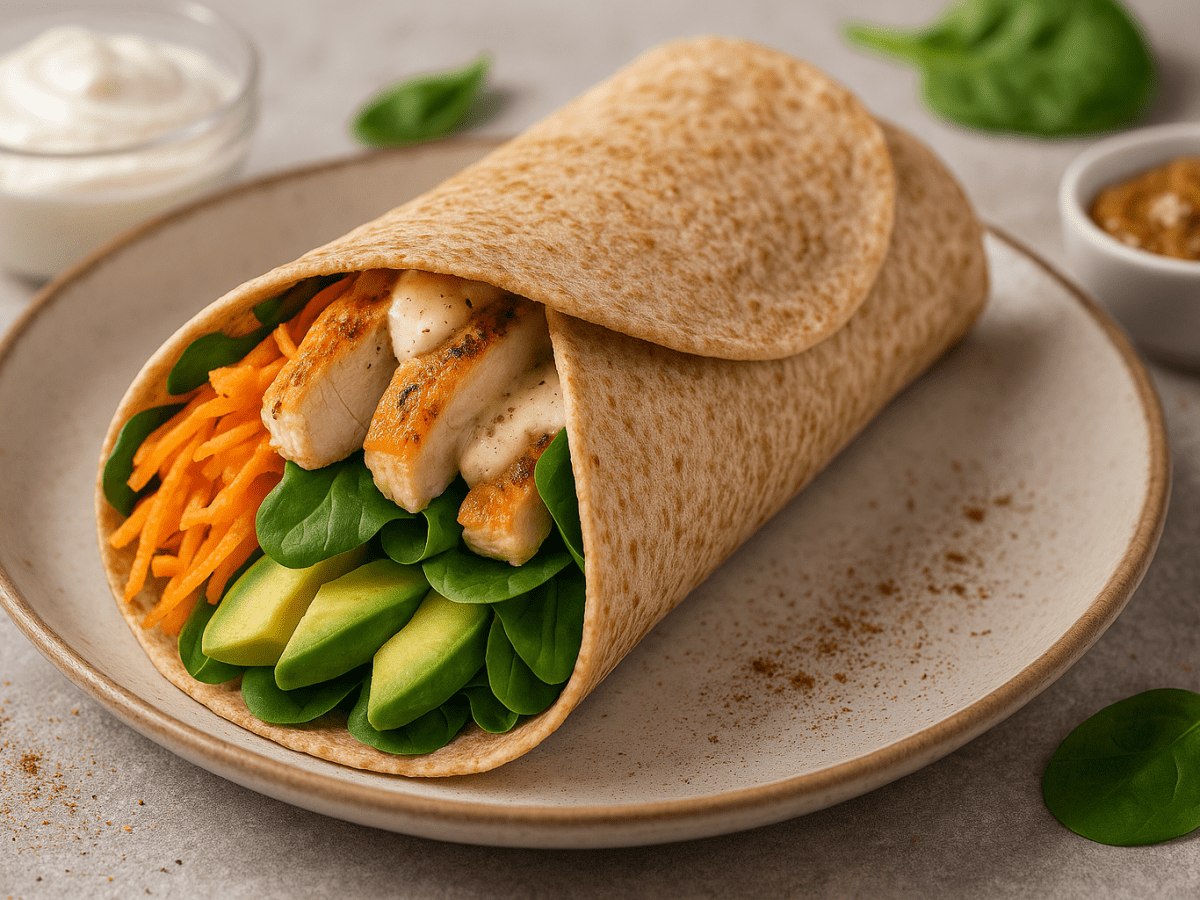 Wrap protéiné au poulet et légumes : une recette saine, rapide et équilibrée à&nbsp;emporter