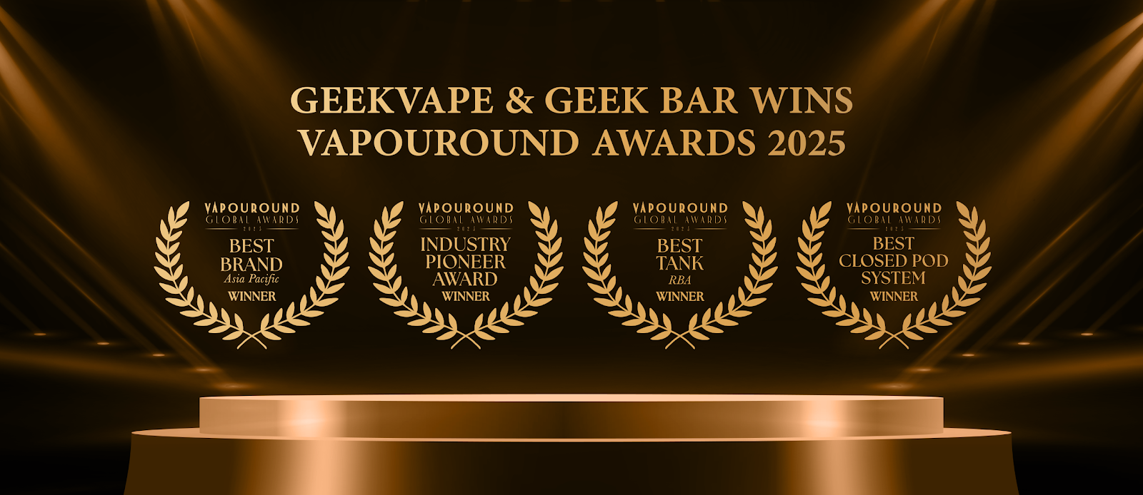 Une Décennie de Reconnaissance : Geekvape et Geek Bar Récompensés par Quatre Distinctions Majeures lors des Vapouround Awards 2025