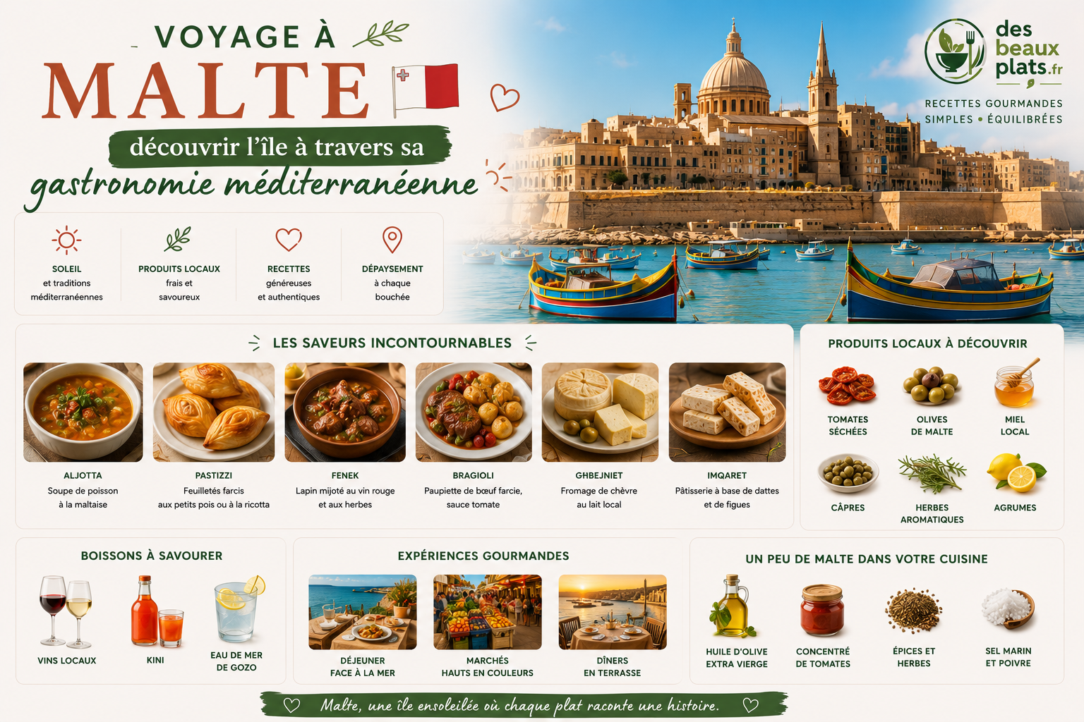 Voyage à Malte : découvrir l’île à travers sa gastronomie méditerranéenne