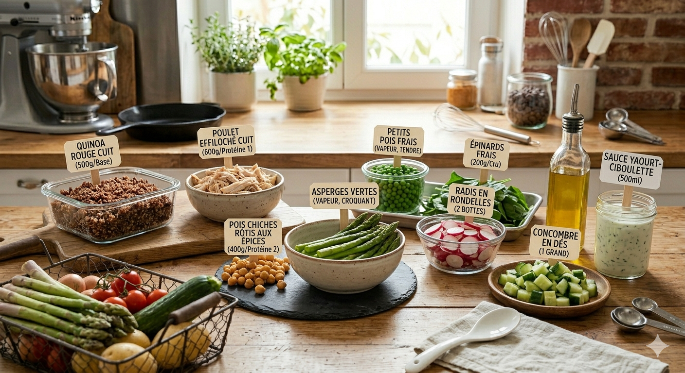 Batch Cooking de printemps : 2h en cuisine pour 5 dîners sains