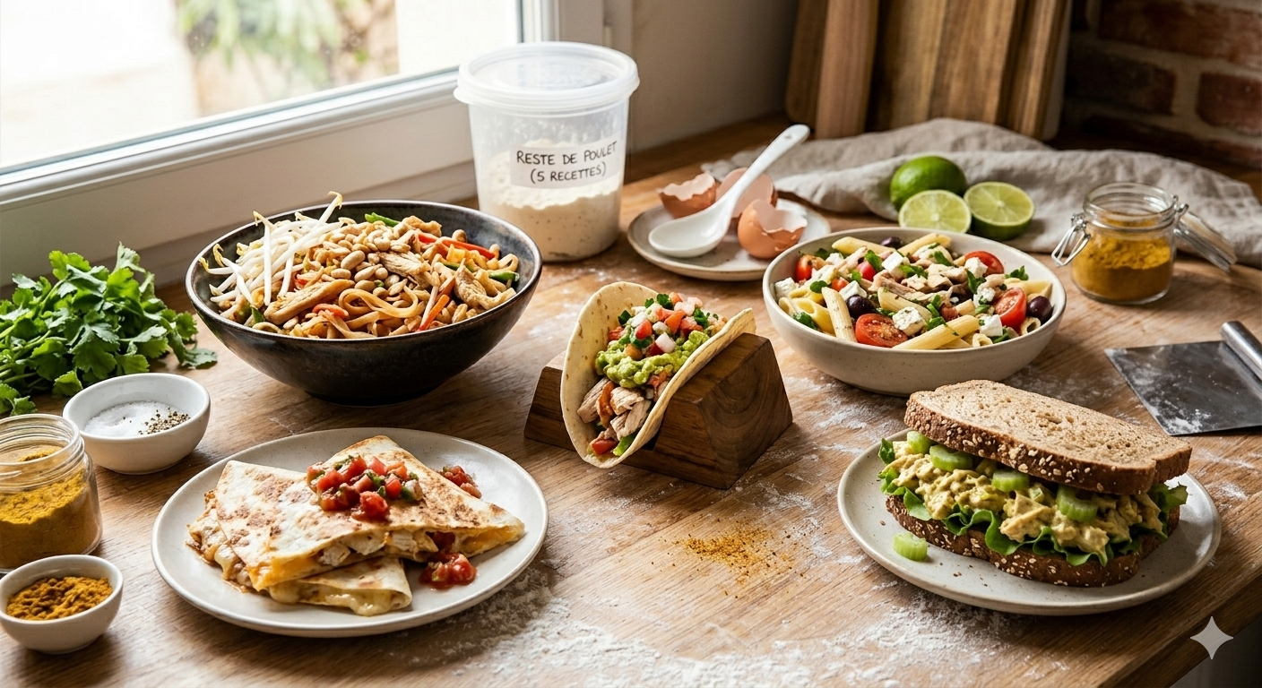 5 recettes avec des restes de poulet rôti