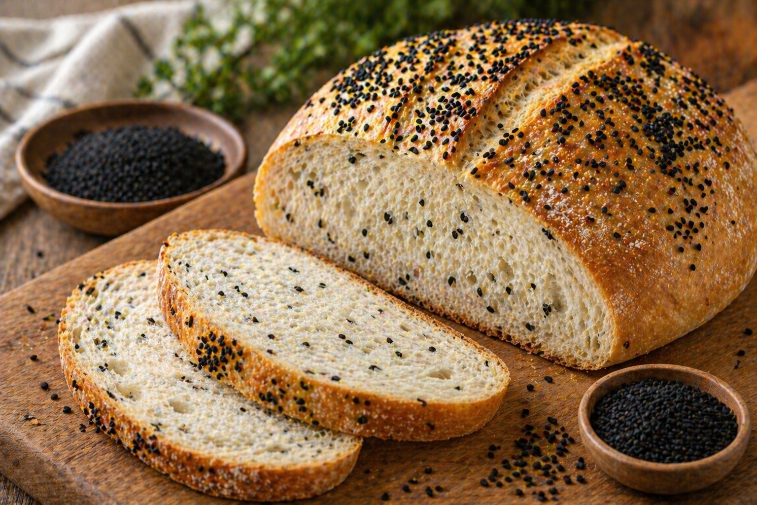 Recette de pain maison aux graines de nigelle
