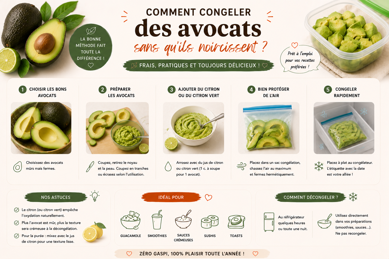 Comment congeler des avocats sans qu&rsquo;ils noircissent ?