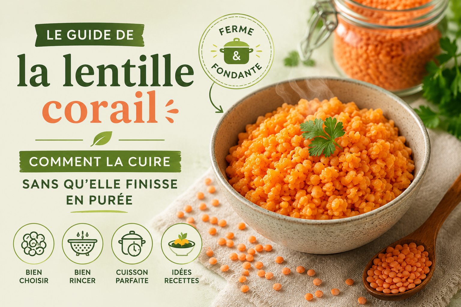 Cuisiner la lentille corail sans qu'elle finisse en purée