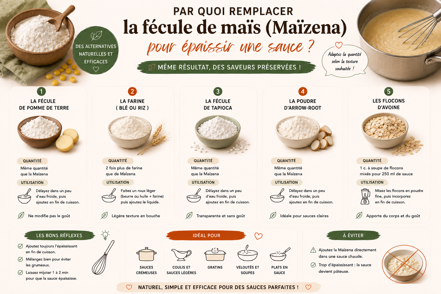 Par quoi remplacer la Maizena pour épaissir une sauce