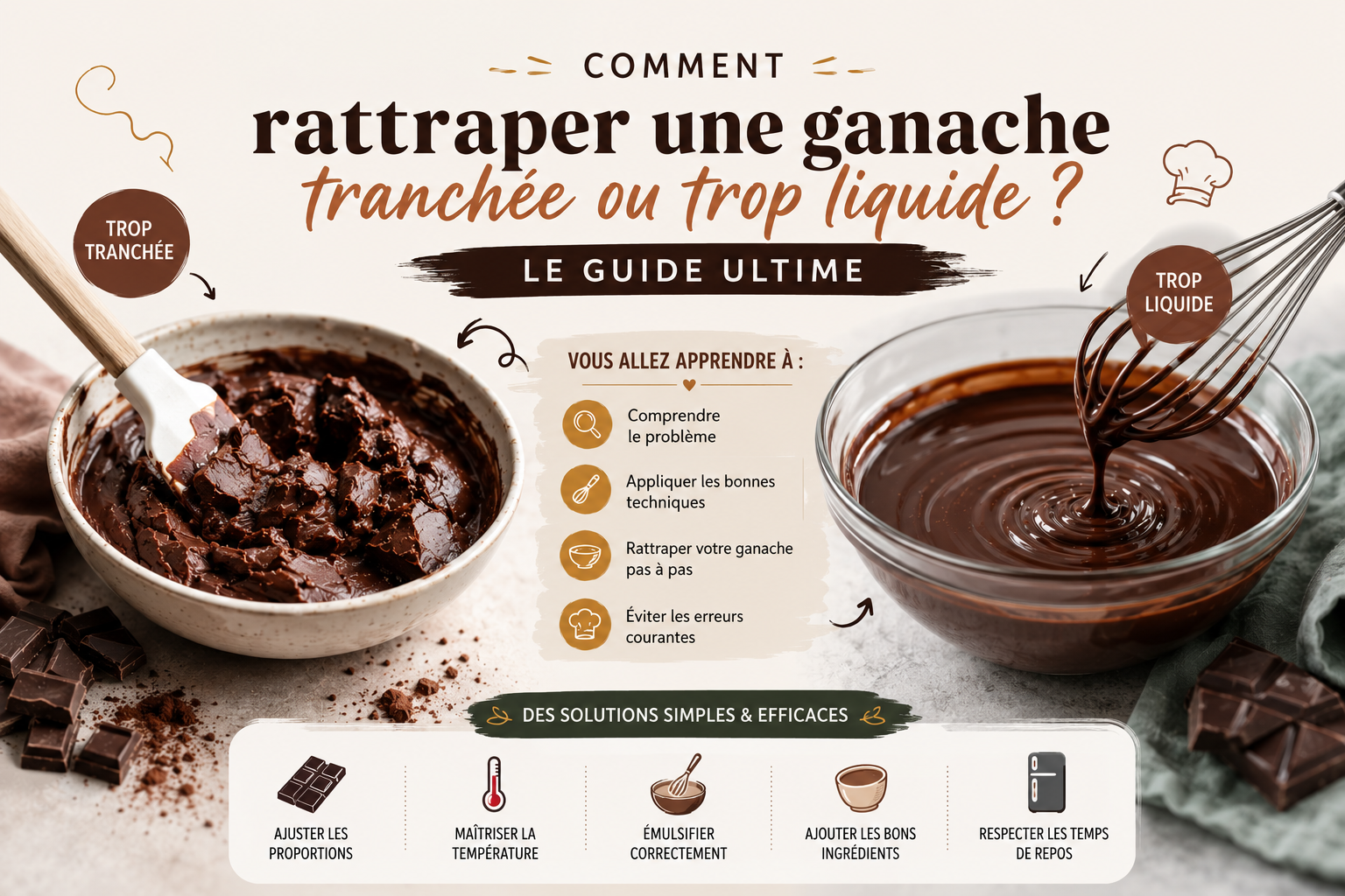 Comment rattraper une ganache tranchée ou trop liquide ? Le guide ultime