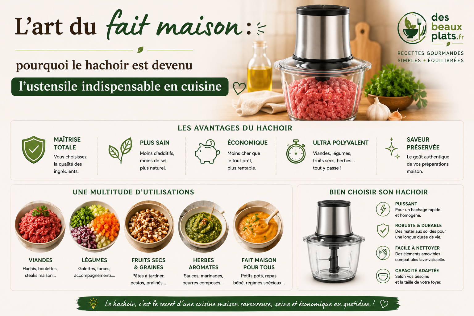 L’art du fait maison : pourquoi le hachoir est devenu l’ustensile indispensable en cuisine