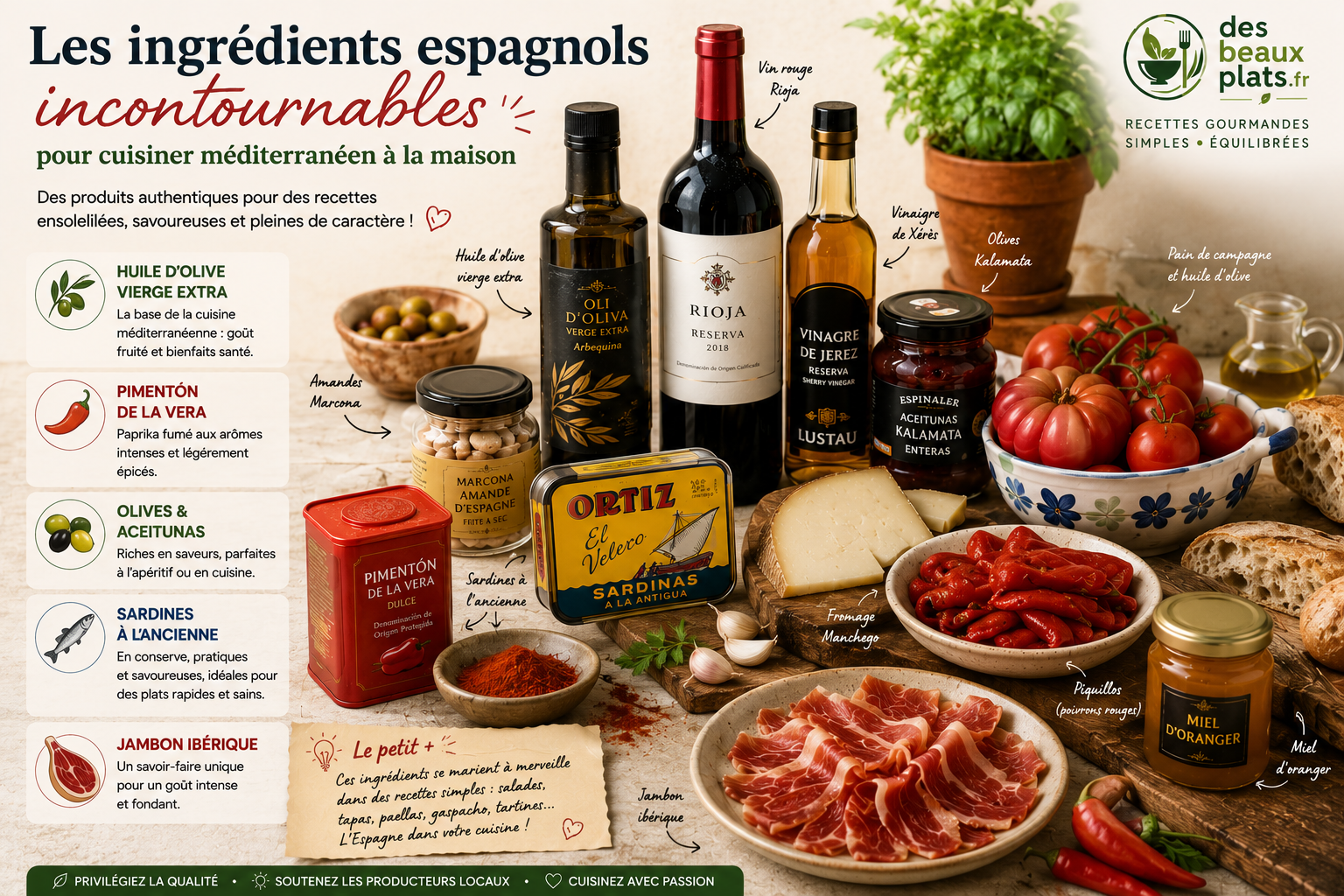 Les ingrédients espagnols incontournables pour cuisiner méditerranéen à la maison