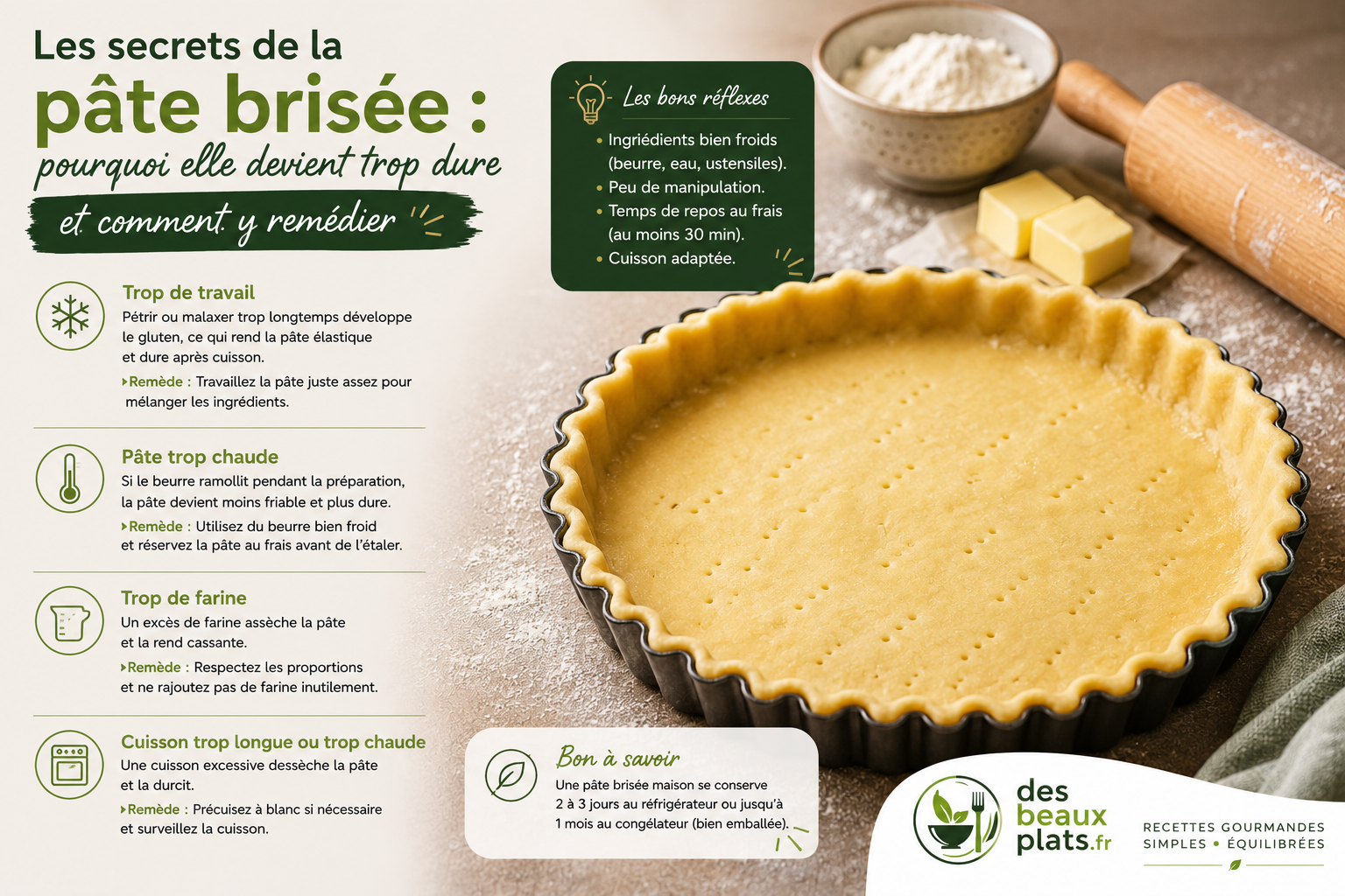 Les secrets de la pâte brisée : pourquoi elle devient trop dure et comment y remédier