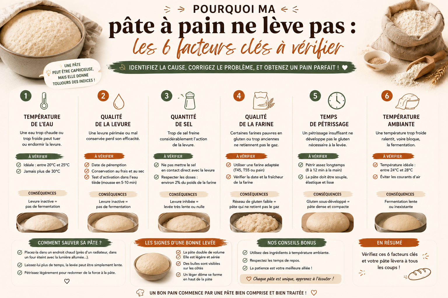 Pourquoi ma pâte à pain ne lève pas : les 6 facteurs clés à vérifier