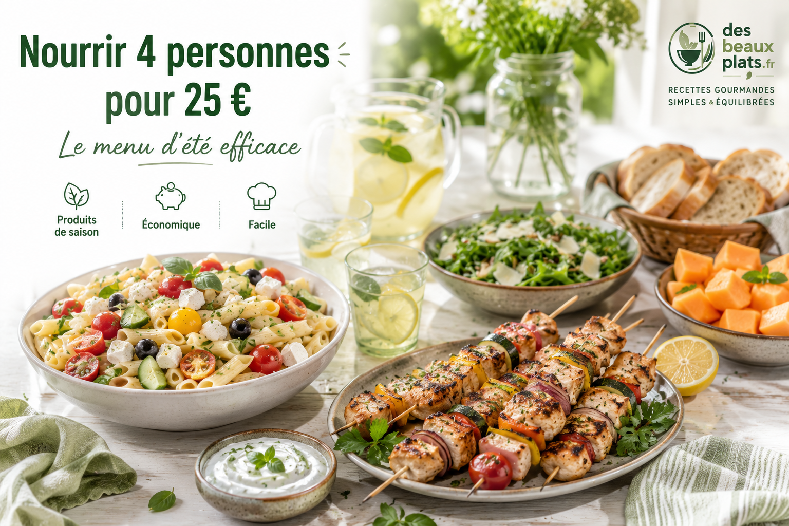 Nourrir 4 personnes pour 25 euros : le menu d&rsquo;été efficace