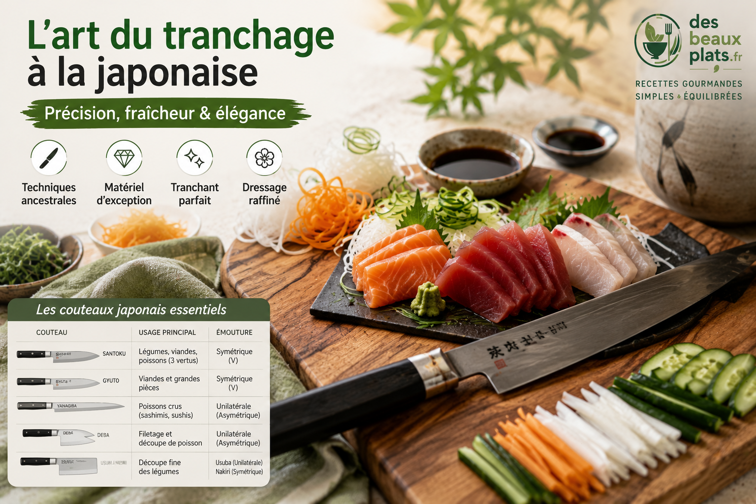 L&rsquo;art de la découpe dans la cuisine japonaise : techniques, outils et secrets d&rsquo;un dresseur de plats