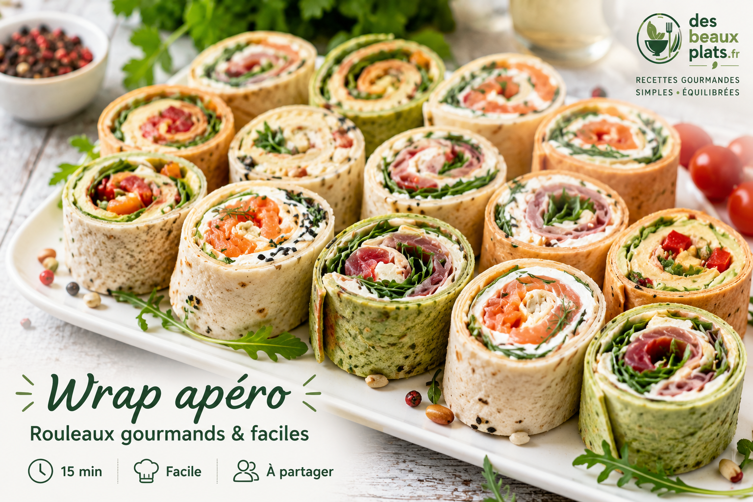 Rolls apéro variés et colorés